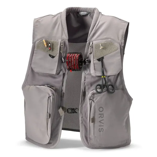 Men's Orvis Clearwater Mesh Fly Fishing Vest Large Storm Grey Heather