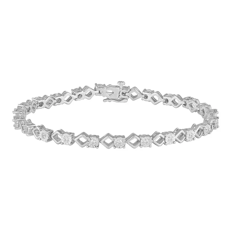 Royal Aura Sterling Silver 1/2 Carat T.W. Diamond Bracelet