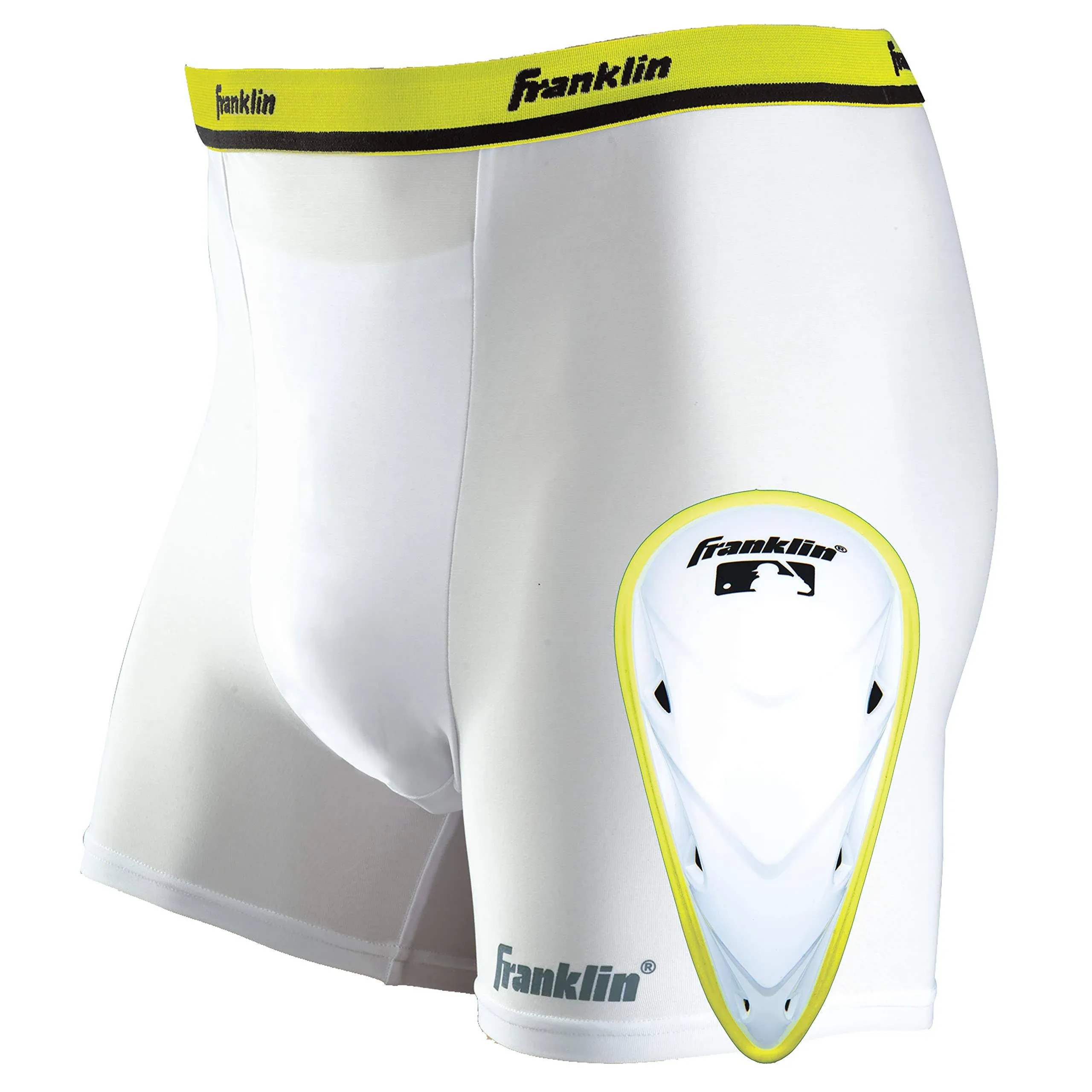 Franklin Sports Compression Sliding Shorts - Adult + Youth Baseball Compression Underwear with Cup Pocket - Padded Short