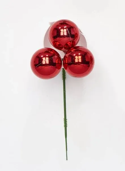 40mm Christmas Plastic Ball Pick X 3, Red  Set Of 12 - Modern - Christmas Decorations - by WORTH IMPORTS | Houzz