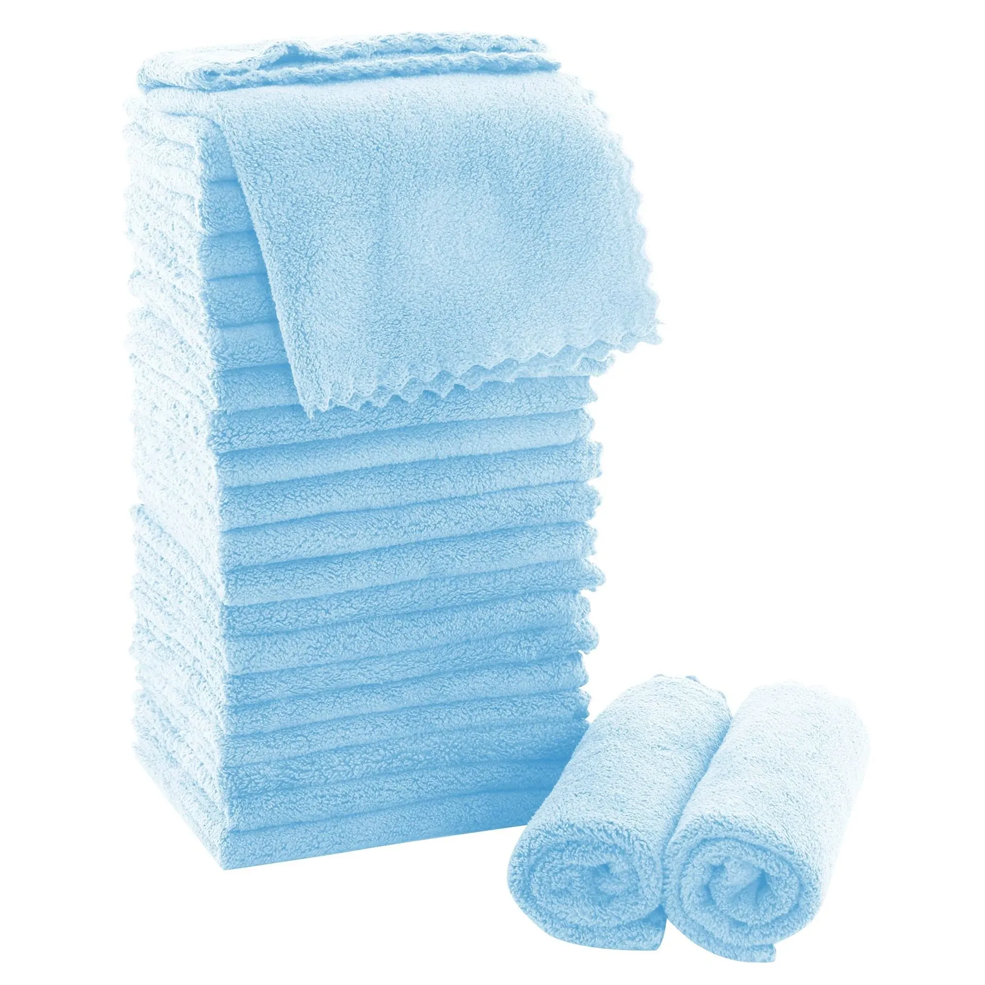 MOONQUEEN Ultra Soft Premium Washcloths Set - 12 x 12 Inches - 24 Pack - Quick ...