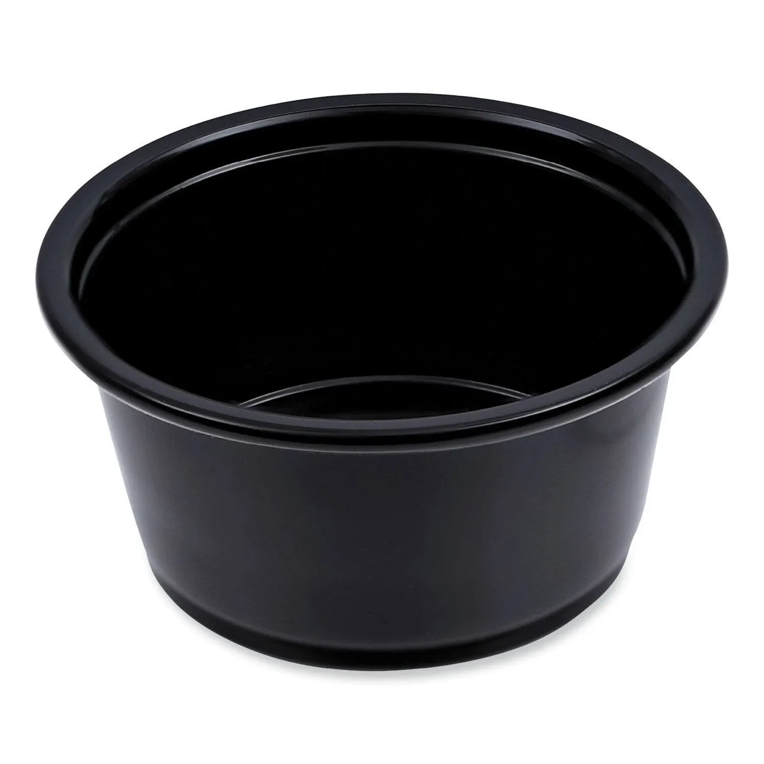 Boardwalk&#174; Souffle/Portion Cups, 2 oz, Polypropylene, Black, 125 Cups/Sleeve, 20 Sleeves/Carton