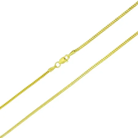 Nuragold 10K Yellow Gold Franco Chain Square Wheat Pendant Necklace