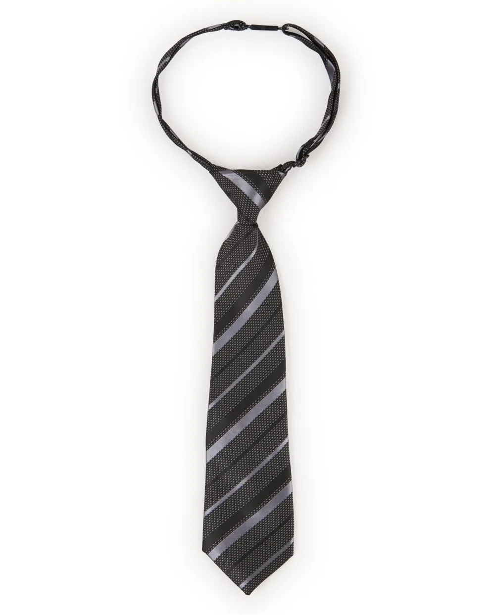 Boys Striped Tie - Black