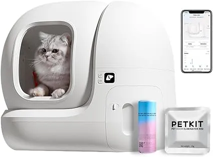 PETKIT Self Cleaning Cat Litter Box, PURAMAX Extra Large Automatic Cat Litter Box for Multiple Cats, xSecure/Odor Removal/APP Control