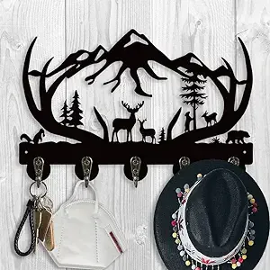 1pc Deer Key Hooks Holder, 3D * Theme Wall Mounted Organizer Rack, Wall Decor For Entryway Front Door Kitchen Hallway Bedroom Office, Personalized Gift For Anniversaries, Birthdays, Housewarming, Xmas Home Decor