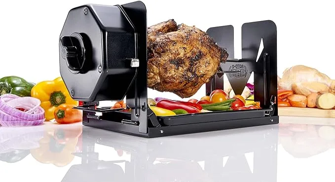 ROTO-Q 360 Cordless Rotisserie Kit for Grills Ovens Smokers Stainless Steel