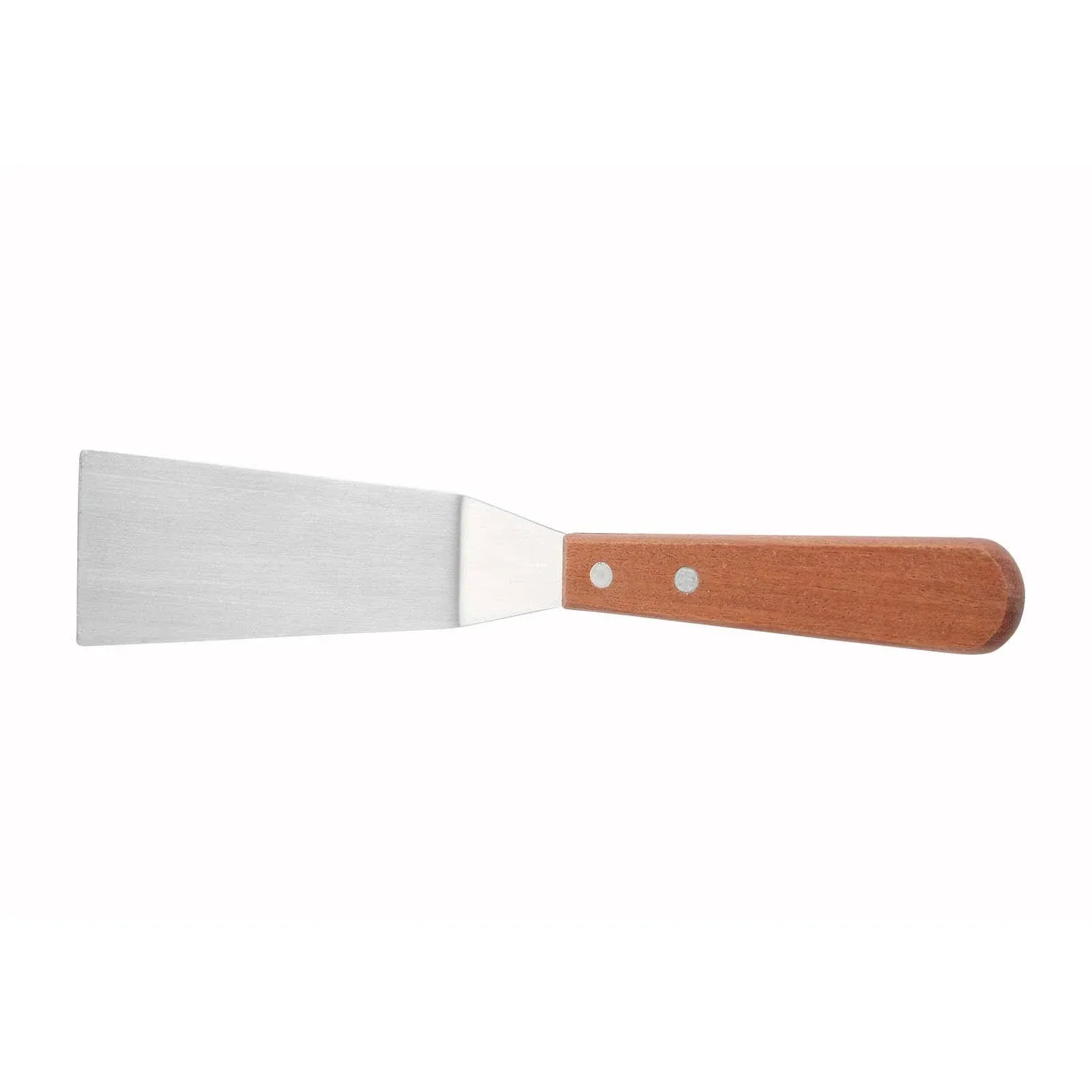 Winco TN165, Offset Grill Spatula with 5.5x2.5-Inch Blade and Wooden Handle