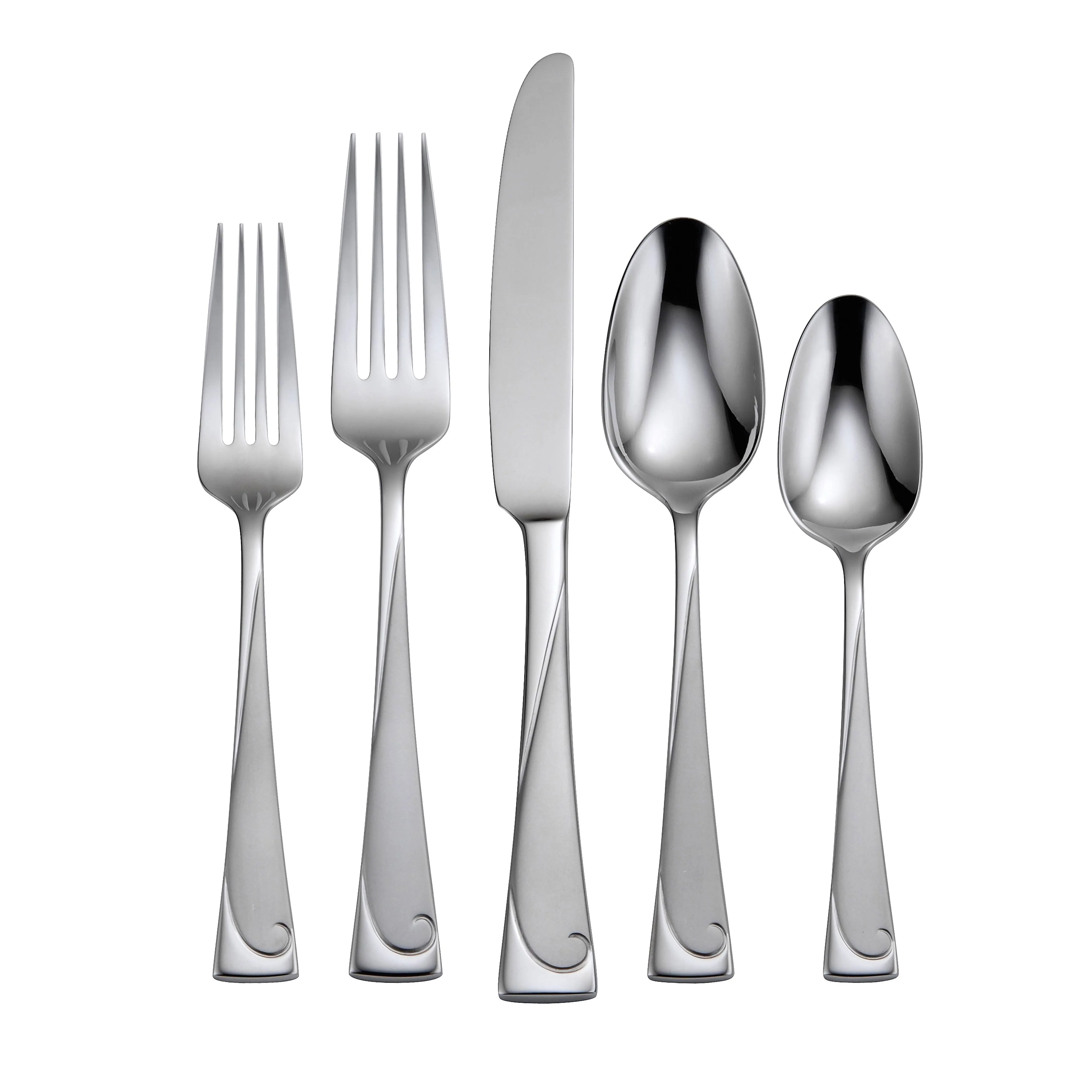 Oneida Script 45 Piece Everyday Flatware Set, Service for 8