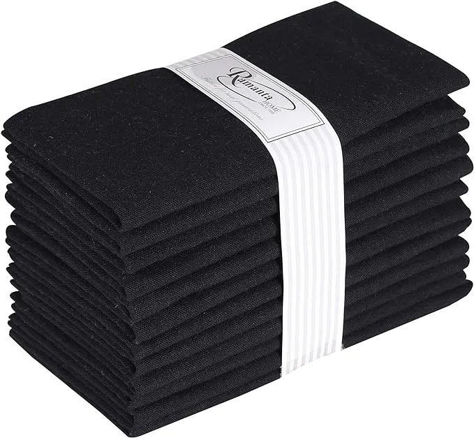 12pack 100% Cotton Dinner Napkins 18 By 18inch Soft Absorbent Comfortable Ideal 