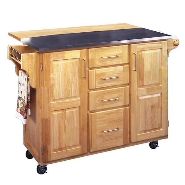 Kitchen Cart with Breakfast bar & Stainless Steel Top by Home Styles