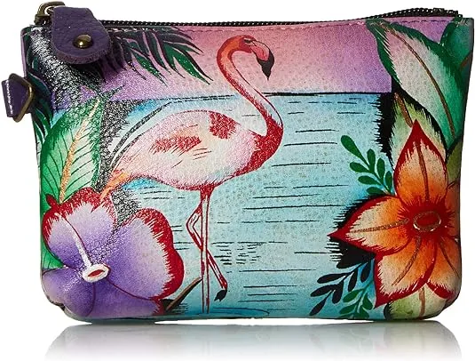 Anna by Anuschka Women s Hand Painted Genuine Leather Coin Pouch - Top zip entry