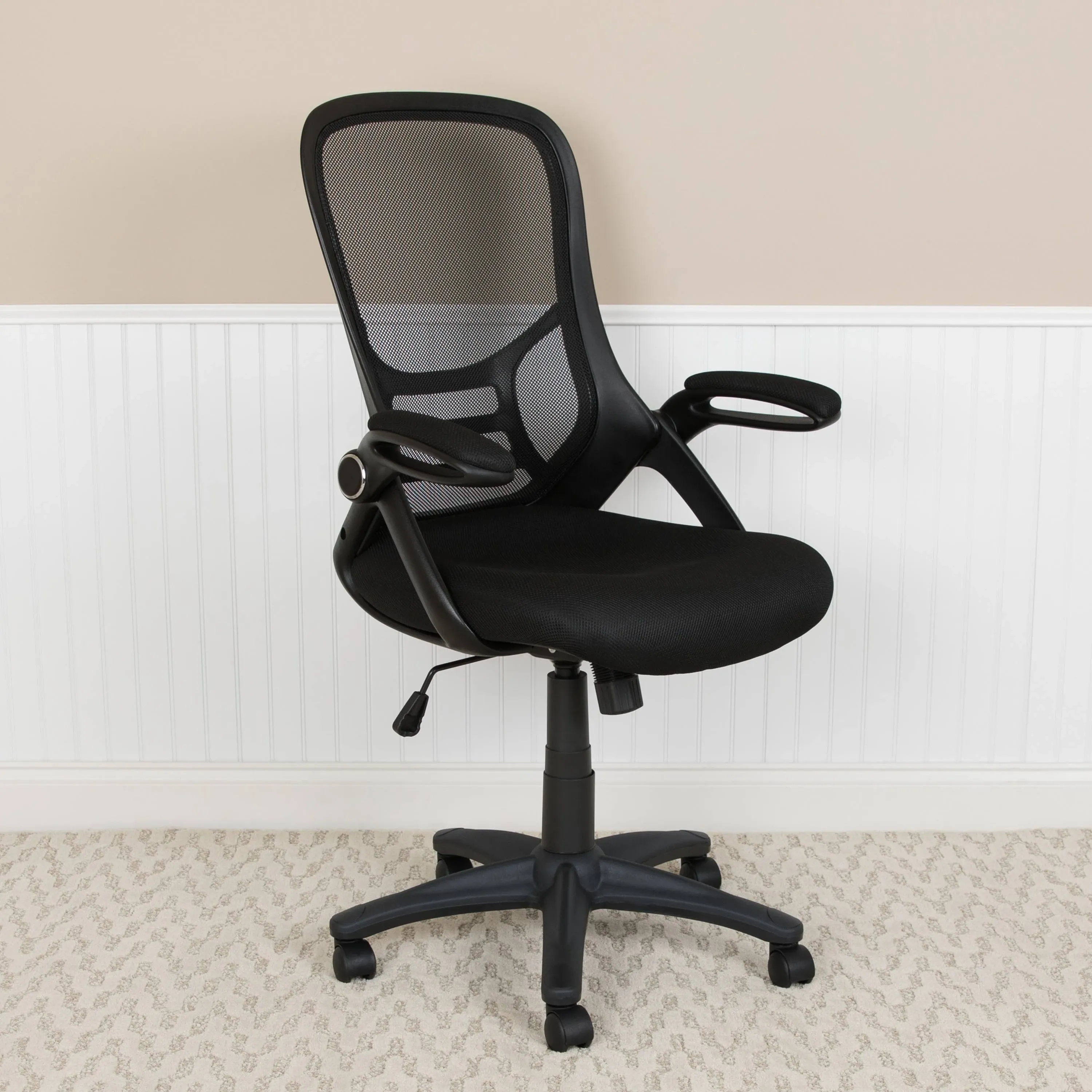 Flash High Back Mesh Ergonomic Swivel Office Chair with Flip-up Arms