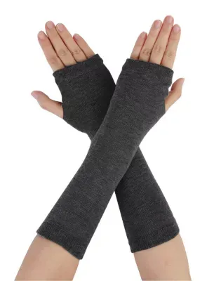 Allegra K Women's Arm Warmers Winter Knitted Elbow Long Cosplay Costume Fingerless Gloves