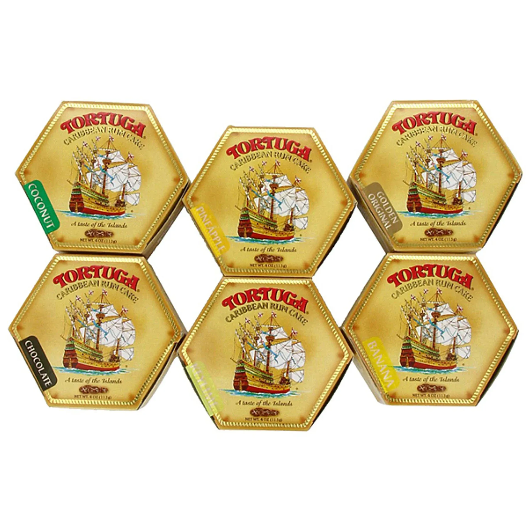 Tortuga Caribbean Cake 4 oz, 6 ct