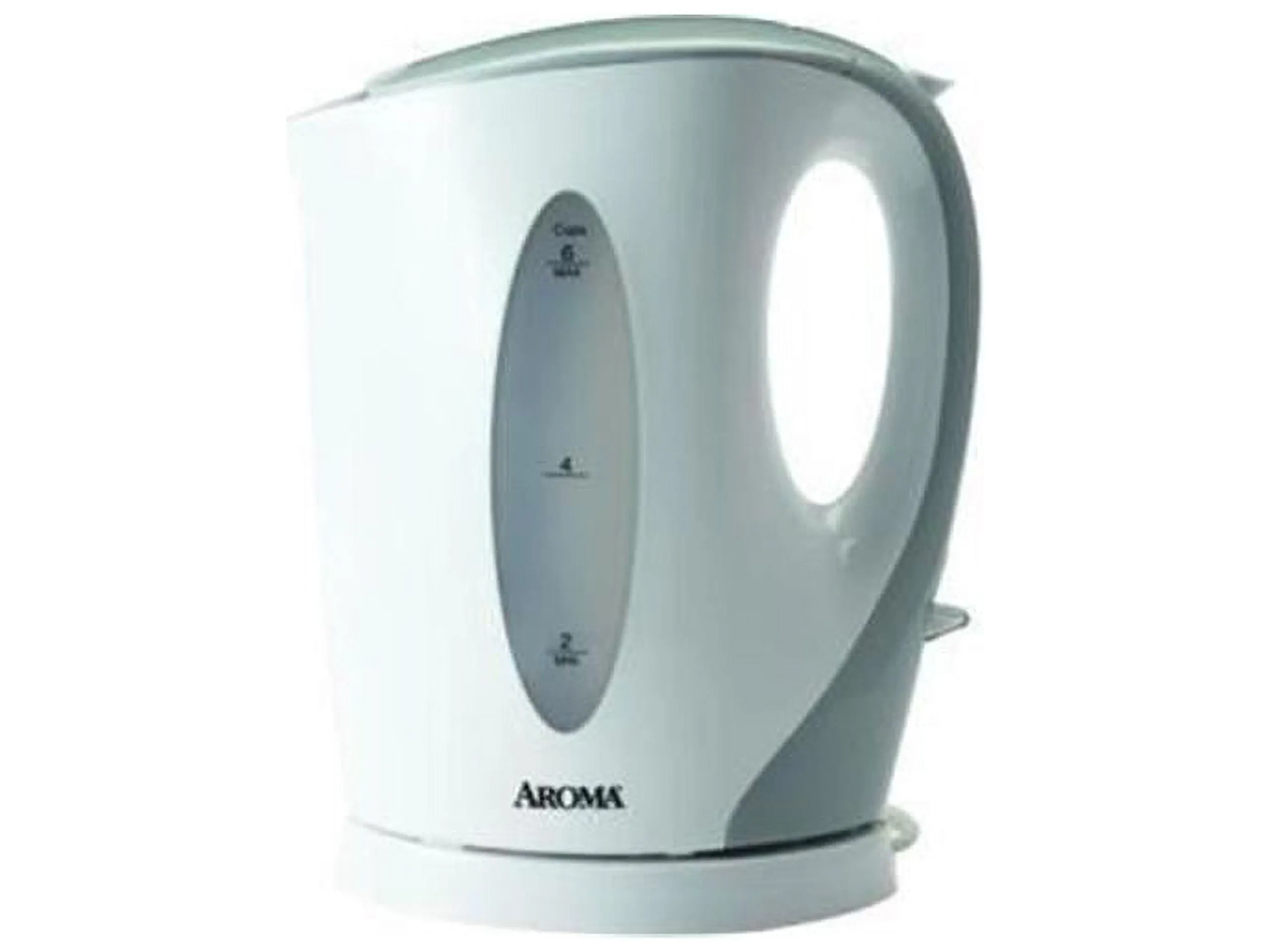 Aroma Housewares with Easy-Pour Handle and Drip-Free Spout in White and Grey Water Kettle, 1.5-Liter