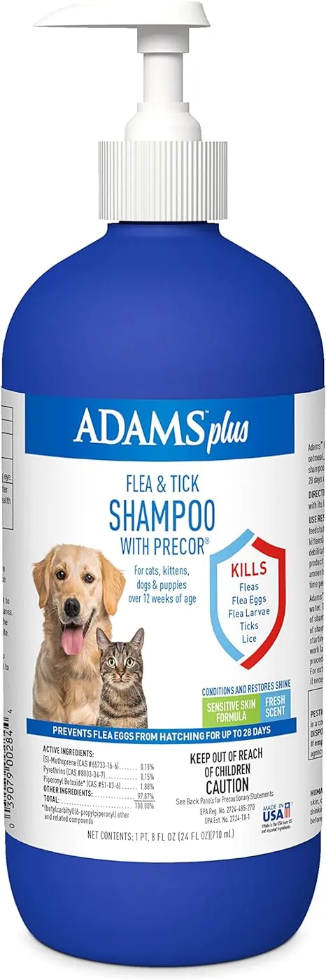 Adams Plus Flea Tick Shampoo with Precor