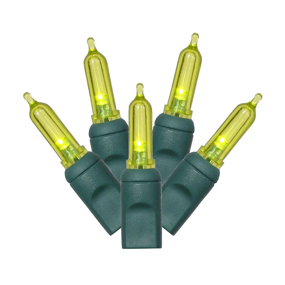 Vickerman X4G7133 Light Set Features 100 LED Lights on Green Wire with 4" Bulb Spacing, 33', Lime