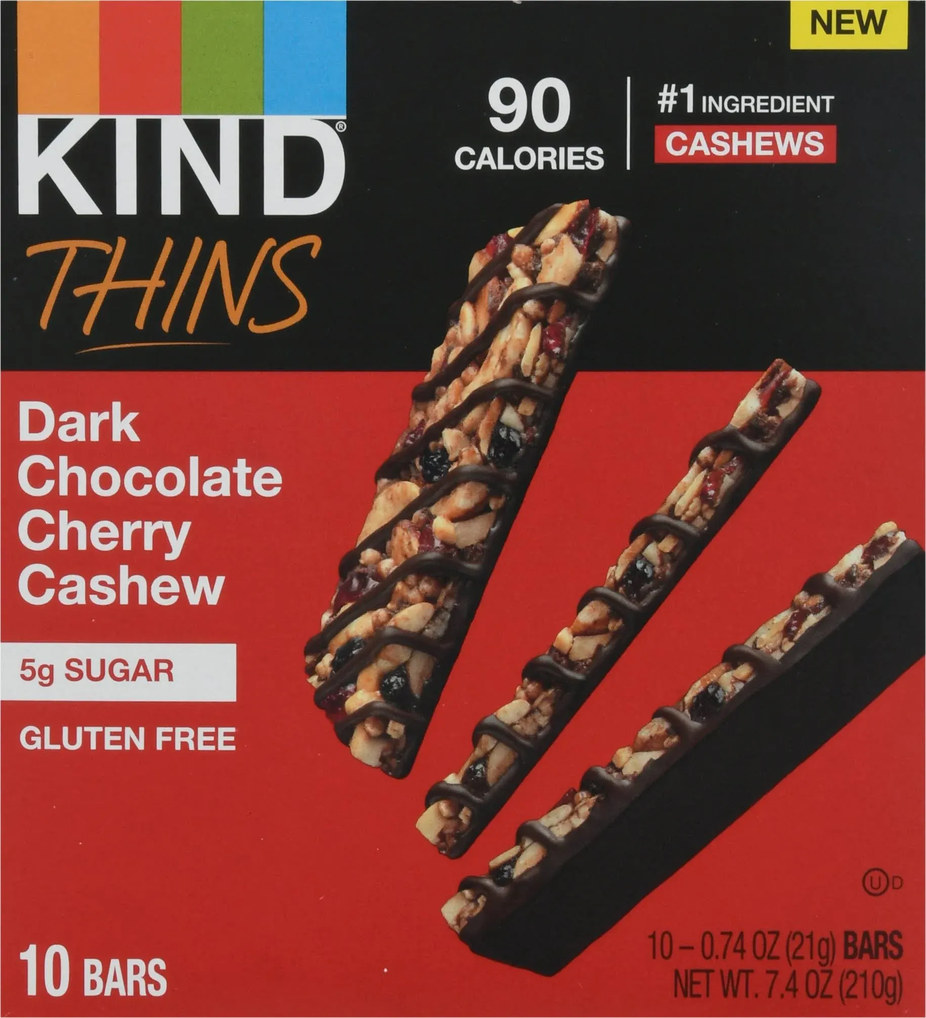 KIND Thins Gluten Free Bars, Dark Chocolate Cherry Cashew