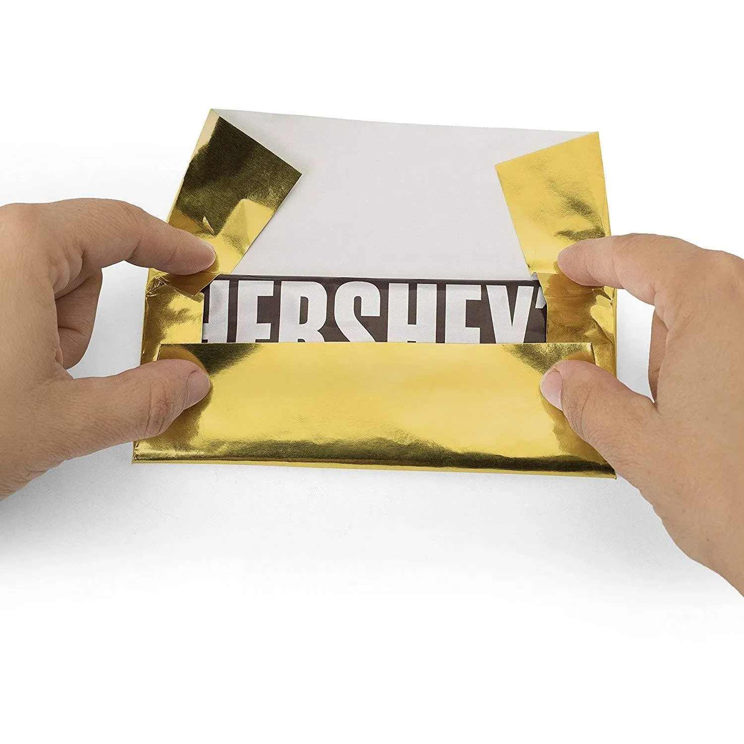 Foil Wrapper Gold 6" x 7.5" for Hershey Bar Over Wrap Pack of 100