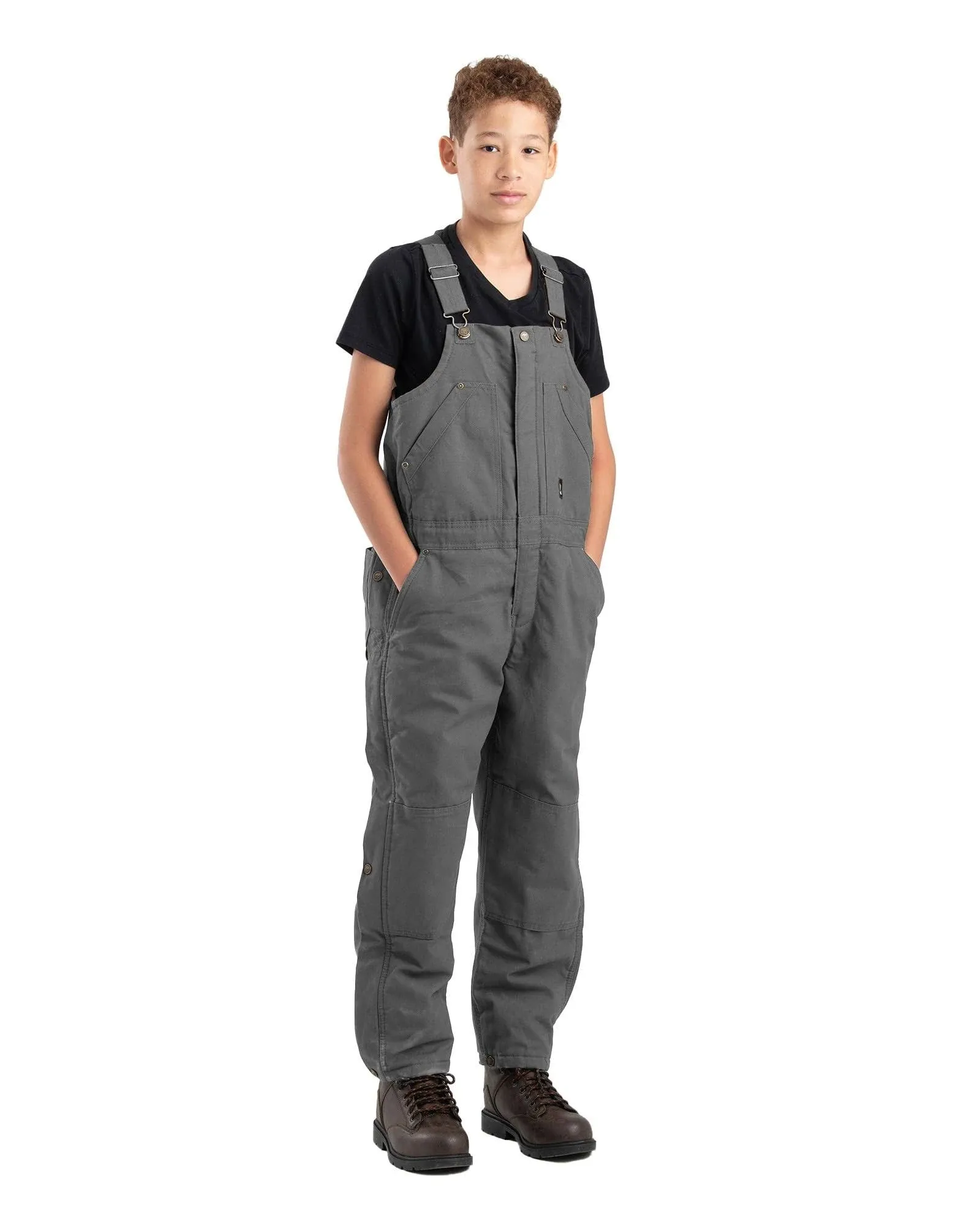 Berne Youth Washed Insulated Bib Overall Titanium L / R