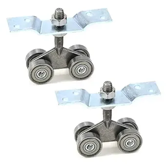 2Pcs 4 Wheel Trolley Assembly Rollers Stainless Steel Trolley Assembly Rollers with M8 Bolt Bearing Trolley Assembly Rollers for Sliding Door