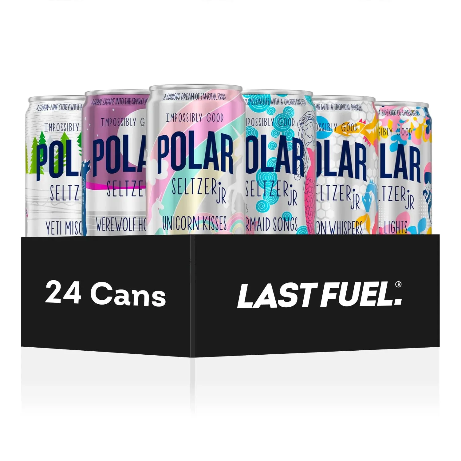 Polar 100% Natural Seltzer Jr - The Impossibly Good Collection Variety - No Sugar, Juice, or Sweeteners -7.5 fl oz 24 Pack - by LastFuel.