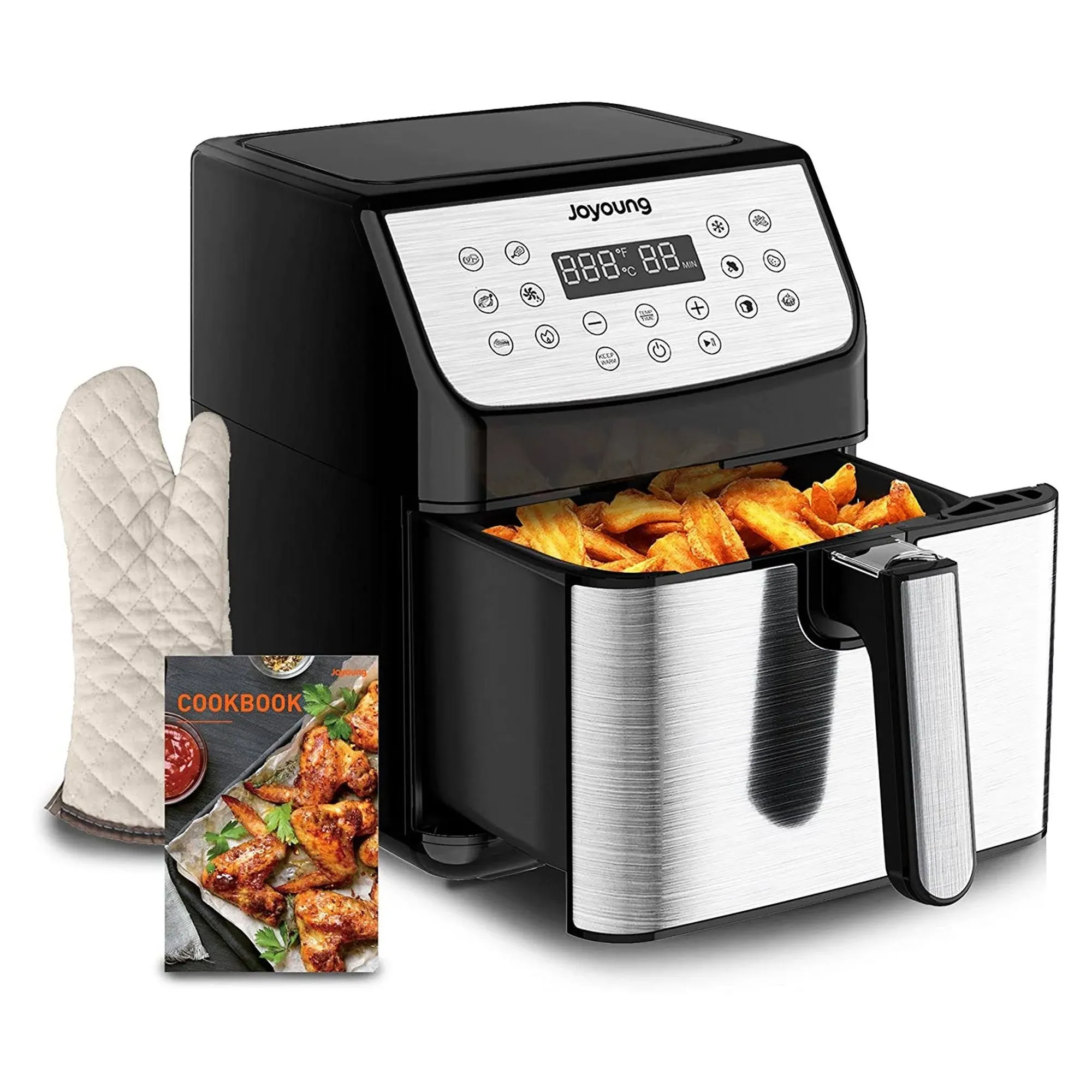 Air Fryer 5.8QT Detachable Double Basket Air Fryers 1700W 13-in-1 Preset Joyoung