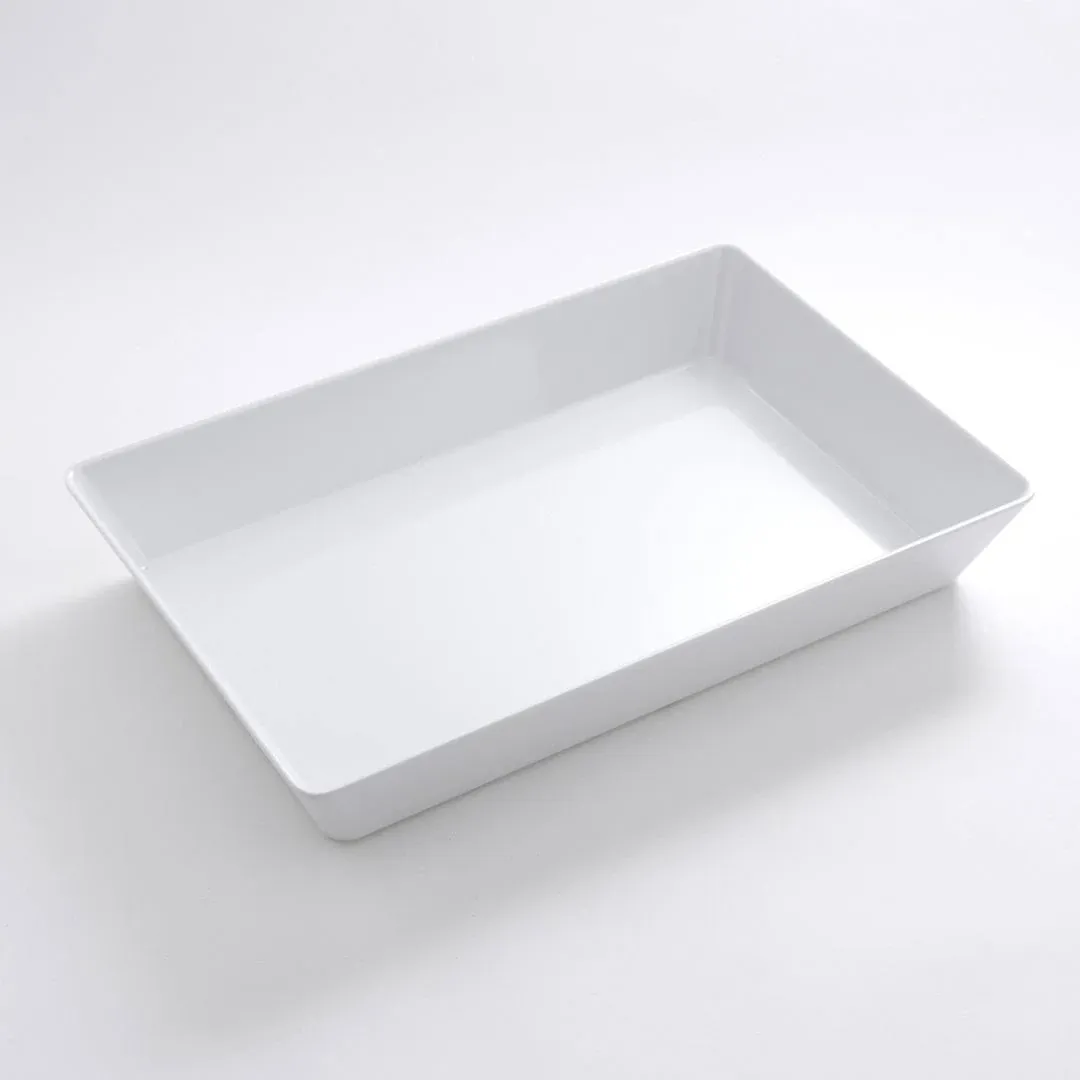 American Metalcraft Large Rectangular White Melamine Platter, 17 3/4 x 11 3/4 x 2 3/4 inch