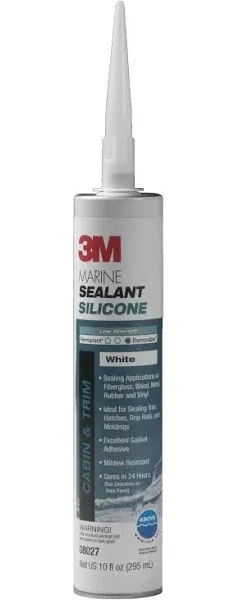 3M Marine Grade Silicone Sealant, Clear, PN08029, 304 mL Cartridge