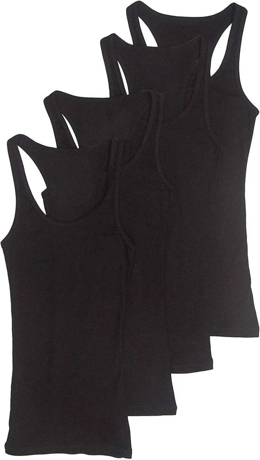 Zenana Outfitters 4 Pack Womens Basic Ribbed Racerback Tank Top