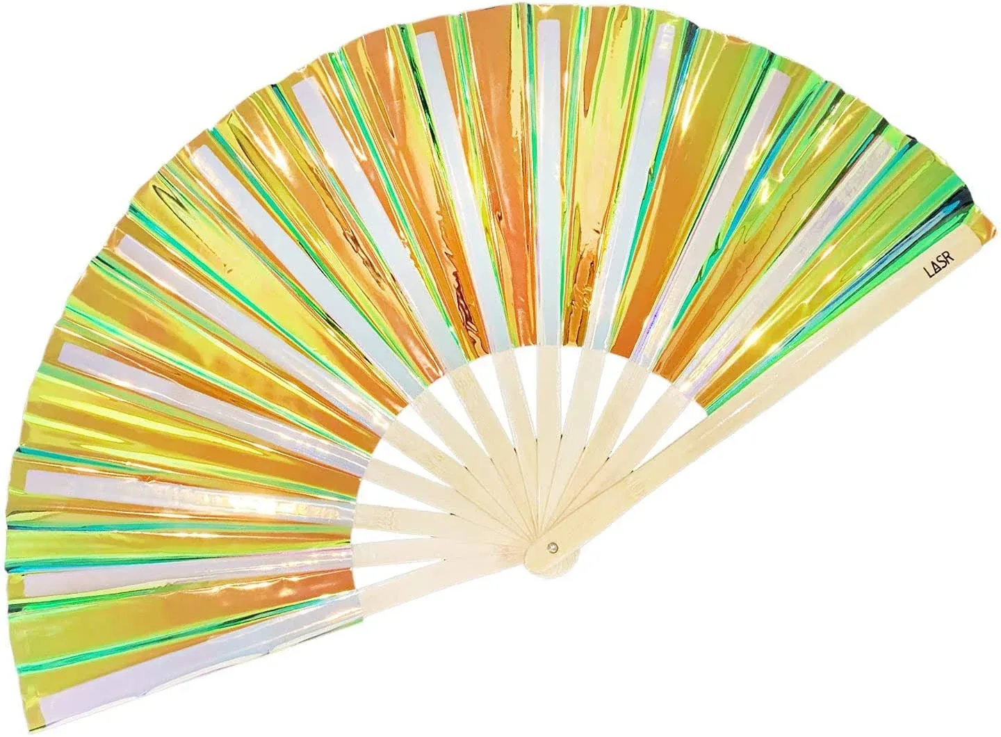 NEW LASR Exclusive Liquid Shockwave Graphic Festival Rave Fan Iridescent - SALE