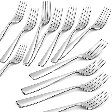 BHUIJNY 12 Piece Dinner Forks,8 Inches Stainless Steel Forks Flatware forks,food Grade Silverware forks,kitchen Forks Metal F