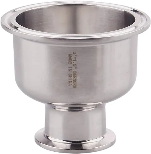 DERNORD Tri Clamp Bowl Reducer Sanitary Fitting Stainless Steel 304 (Tri Clamp Size: 3 inch x 1.5 inch)