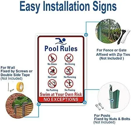 Pool Rules Sign