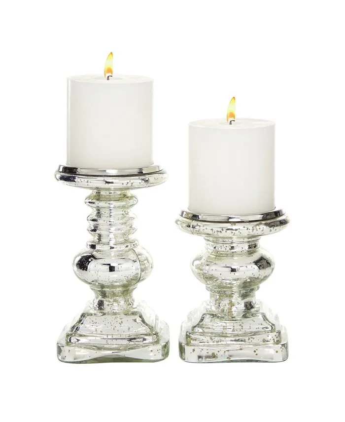 The Traditional Set of 2 Glass Candle Holder