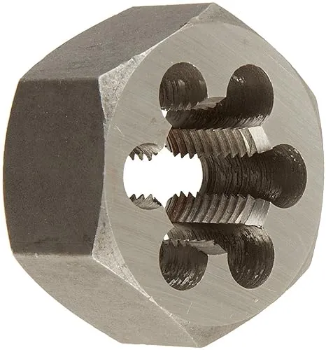 Hex Die, Series DWT, Imperial, 3816 Thread, Left Hand Thread, Carbon Steel, Bright