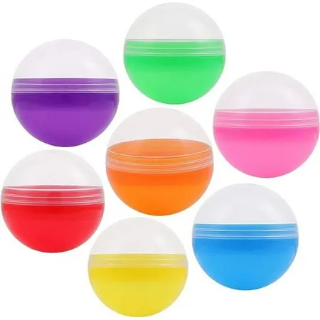 Capsule Vending Machine Translucent Round Capsules Empty 50 pcs 1.1 inch - Gumball Machine Capsules Bulk Party Favors Containers - Easter Basket Stuffers Gifts Pinata Stuffers DIY Craft Supplies