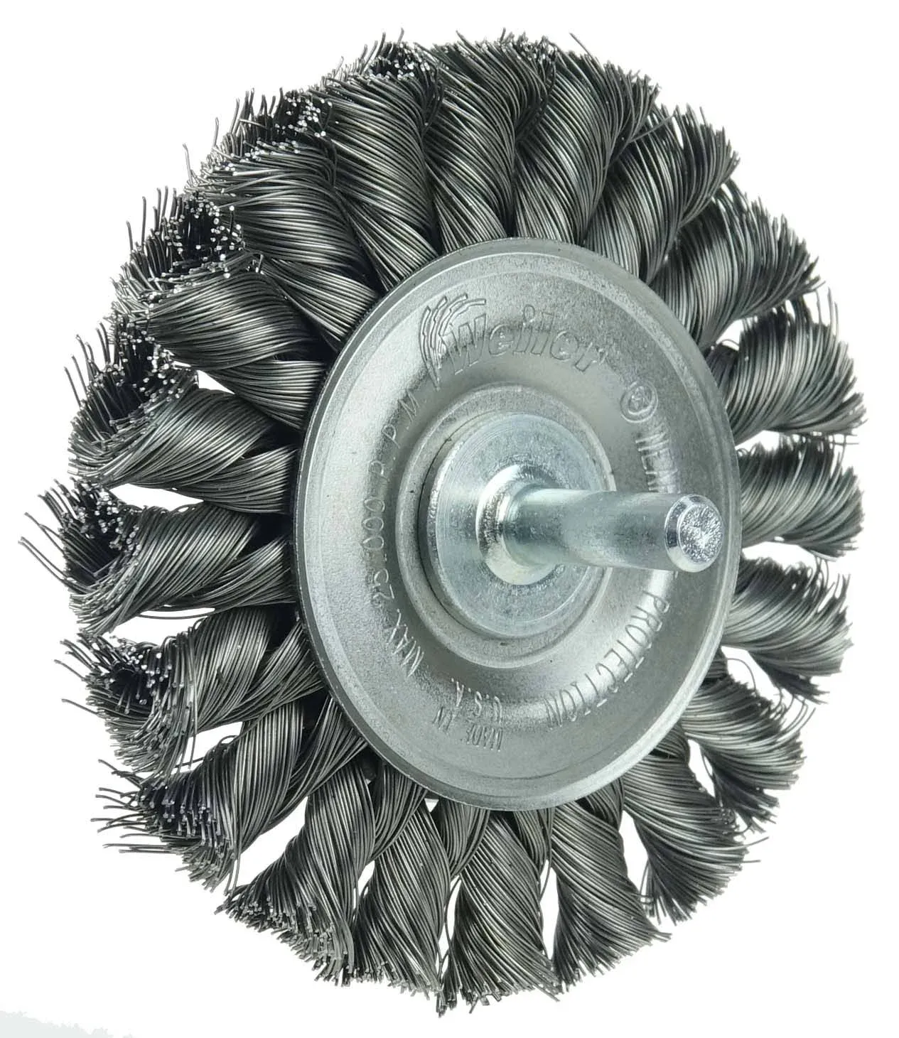 Weiler Knot Wire Wheel Brush,Stem,3-1/4 in. 17680