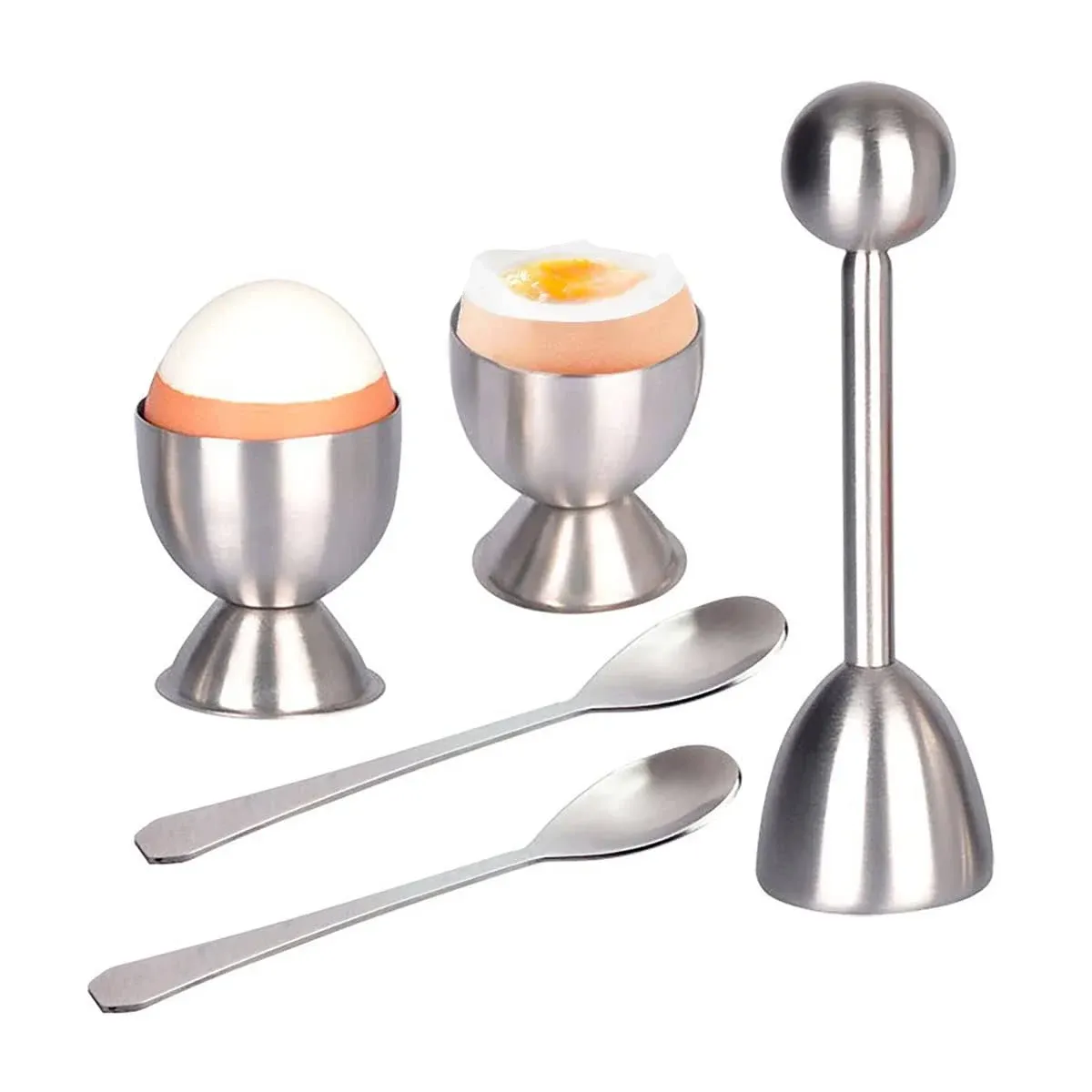 5pcs Set Stainless Steel Boiled Eggs Topper Shell Egg Separator Opener Cutter