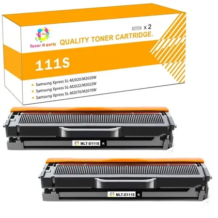 Toner H-Party 2-Pack Compatible Toner Cartridge for Samsung MLT-D111S Xpress M2020W M2070FW M2070W Laser Printer (Black)