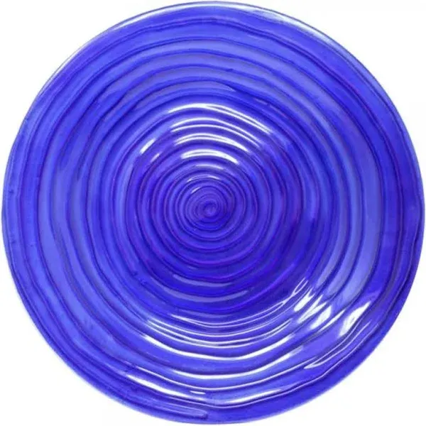 Cobalt Swirls Glass Hanging Bird Bath 13 IN