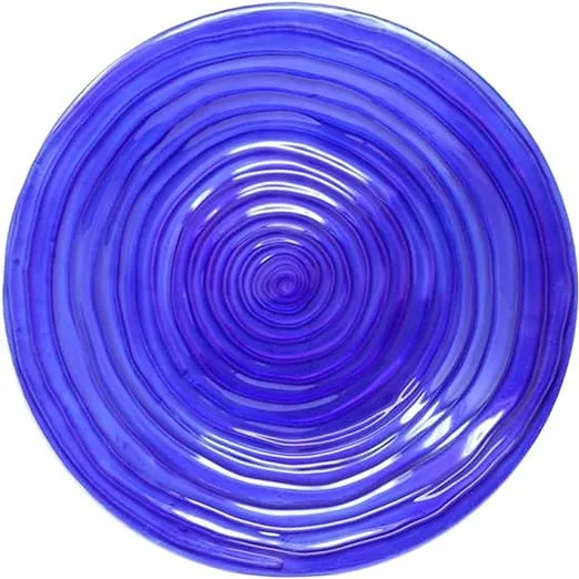 Cobalt Swirls Glass Hanging Bird Bath 13 IN