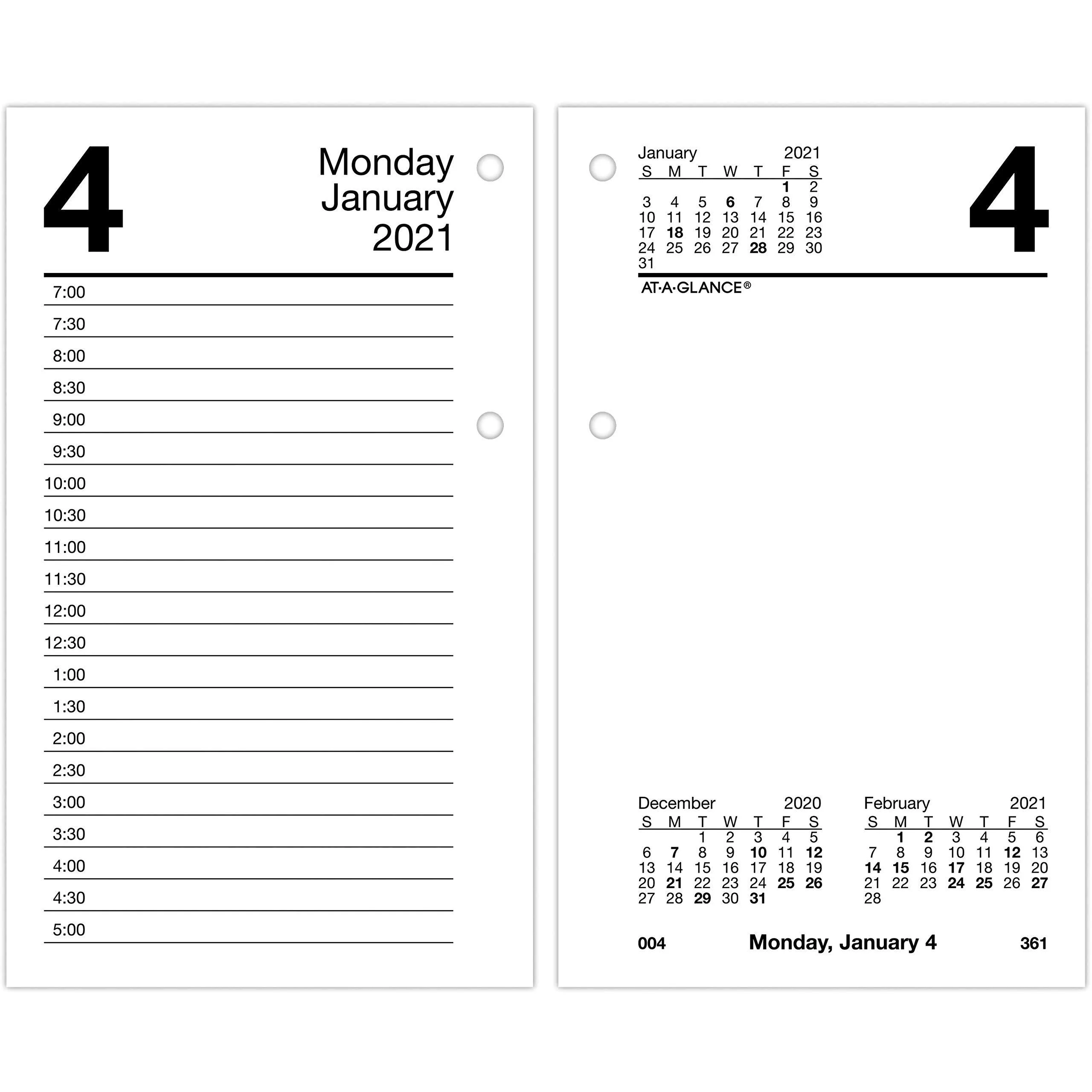 2024 At-A-Glance E717T-50 Daily Calendar Refill with Monthly Tabs 3-1/2x5-27/32&#034;