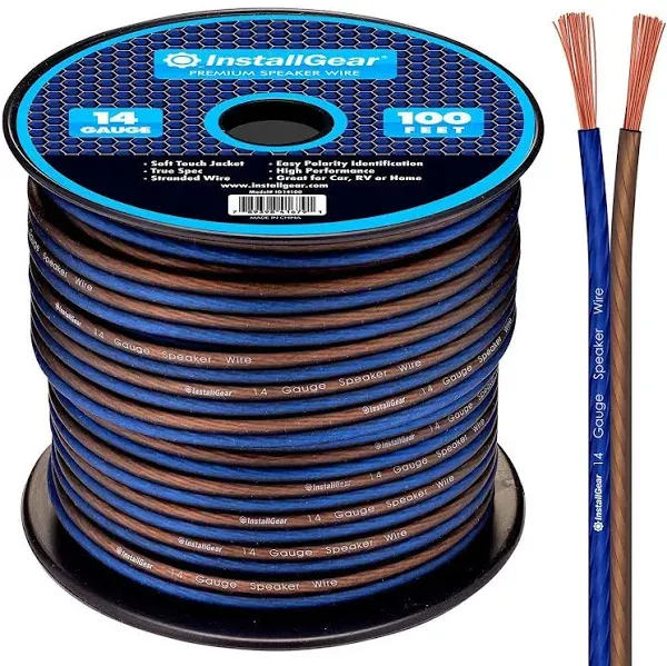 14 Gauge Speaker Wire 100 ft Copper Clad Aluminum 14 AWG Wire Automotive Wire...