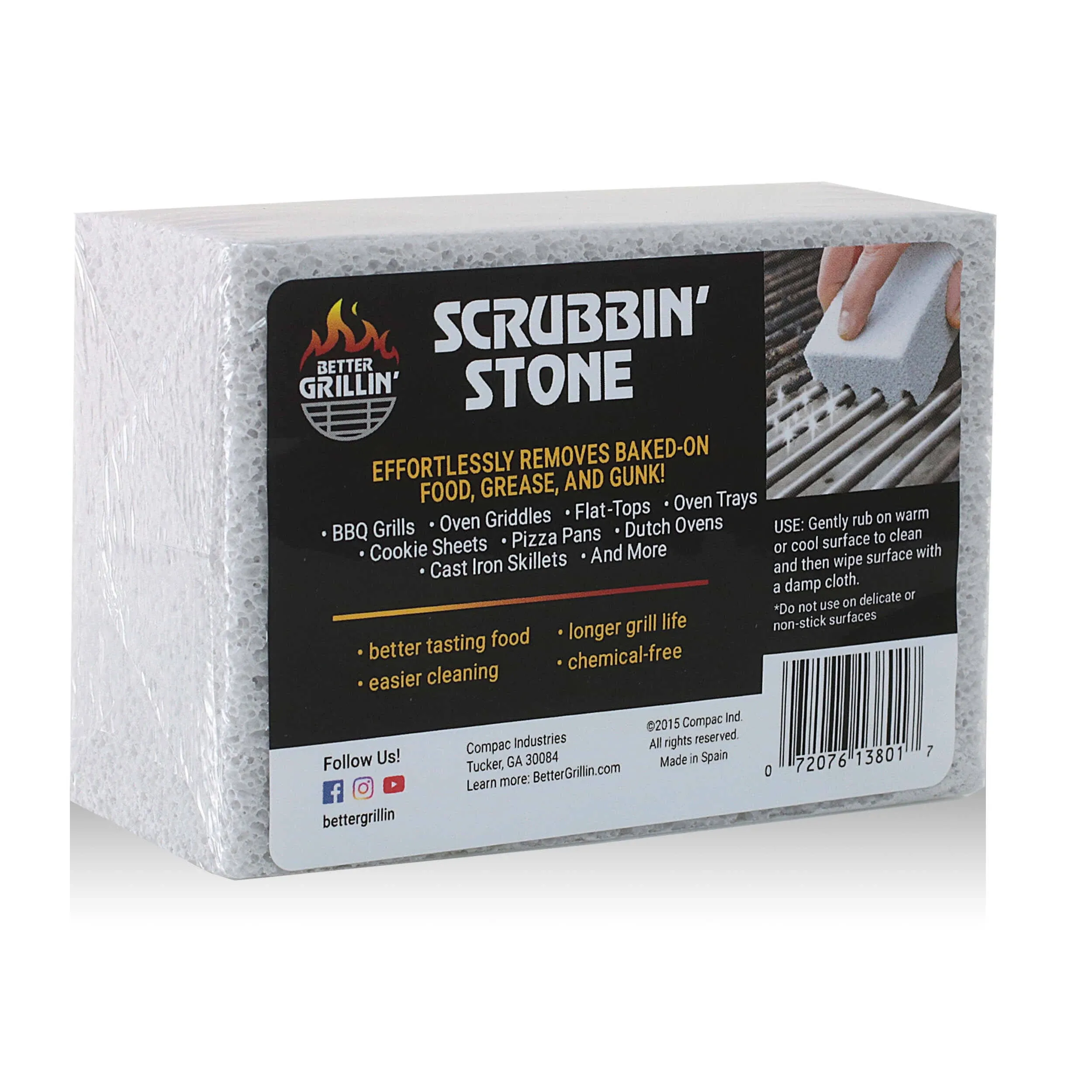 Better Grillin Scrubbin Stone Grill Cleanerscourin<wbr/>g Brick/barbecue Grill Brush/b