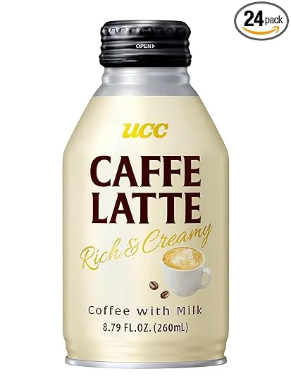 UCC Ready to Drink Caffe Latte, 8.79 FL OZ (Pack of 24), Delicious, Rich and Creamy, Convenient Bottled Coffee Drinks For On-the-Go, Imported from Japan