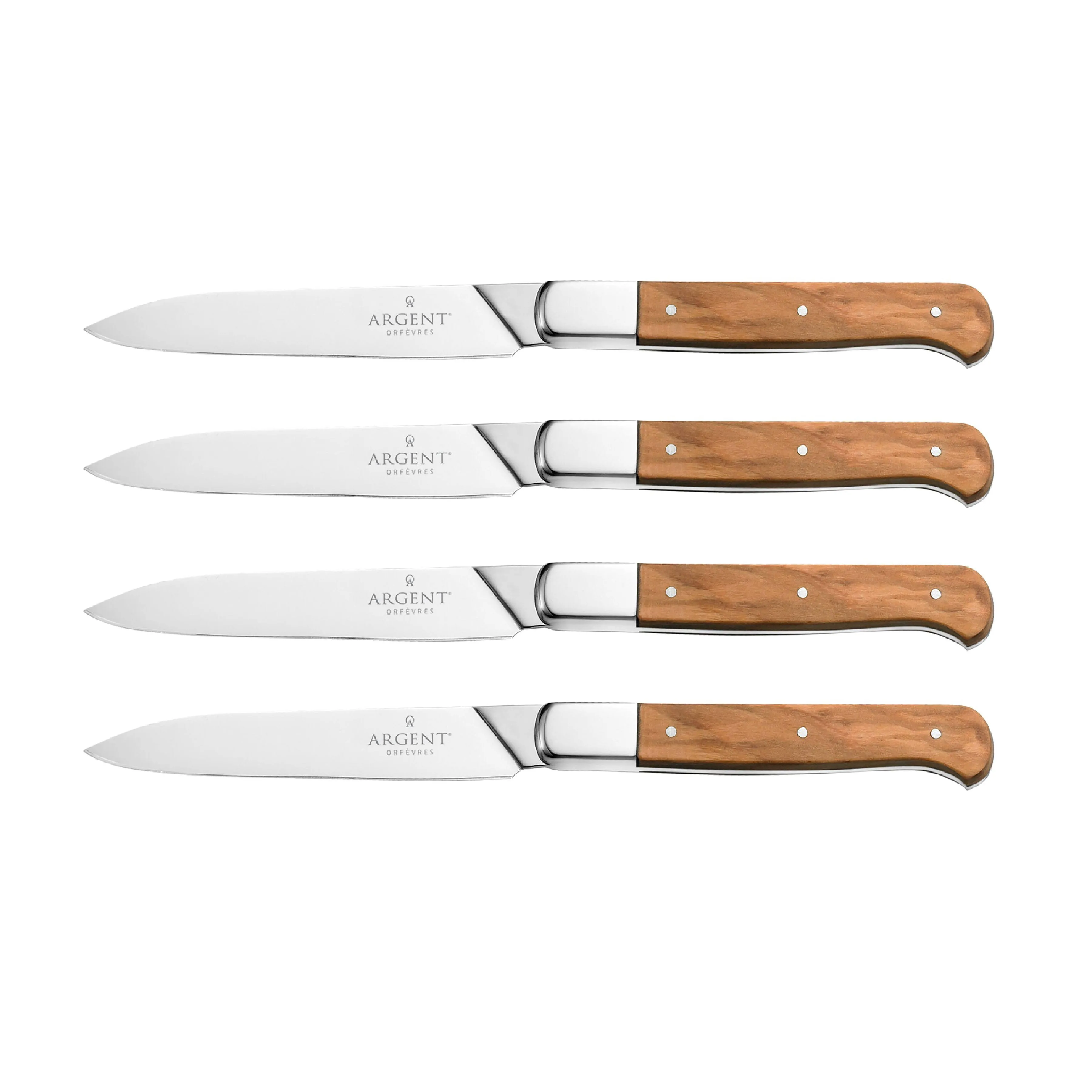 Hampton Forge Sfs51L04Wb Lynden Set Of 4 Olive Wood Steak Knives