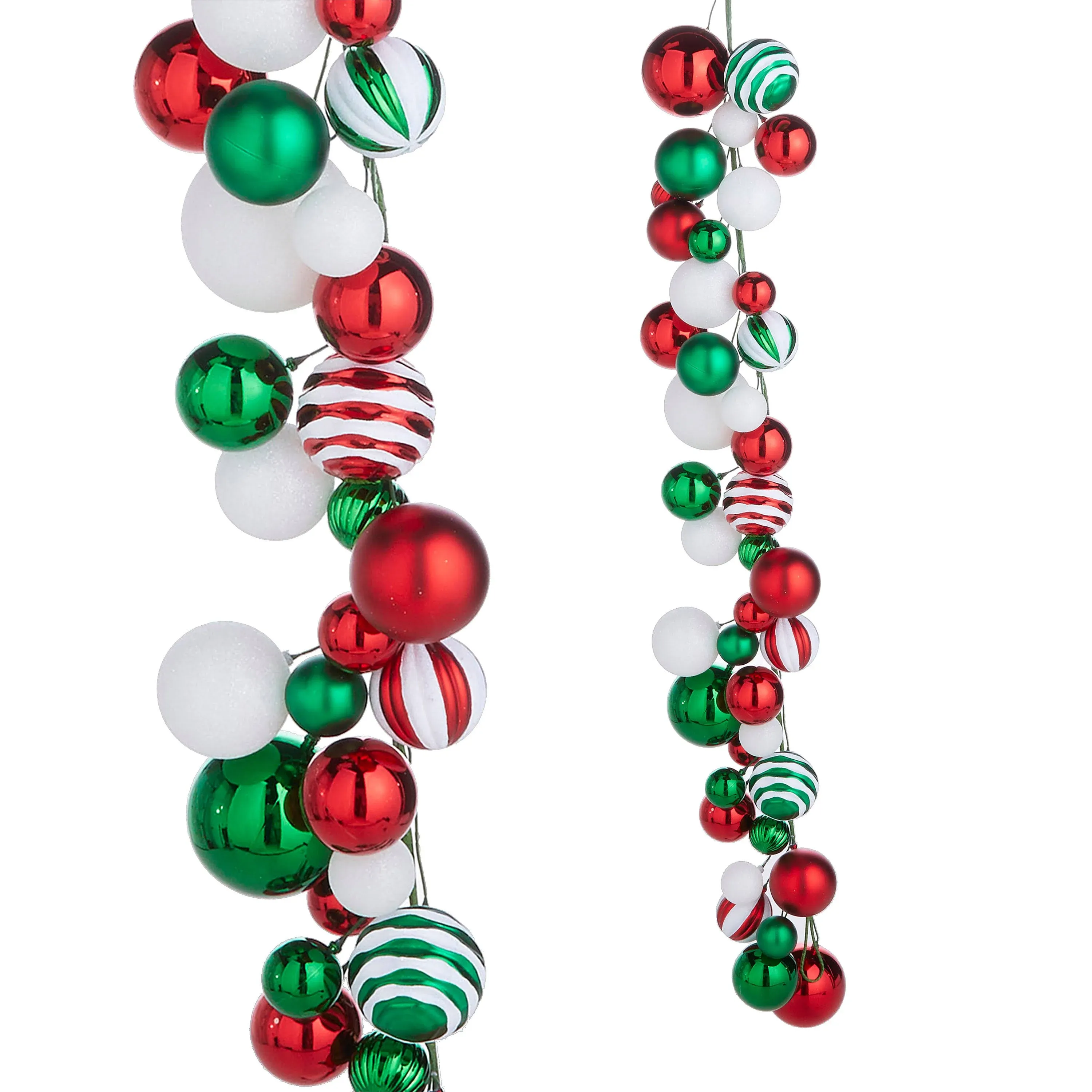 "RAZ 4' Mixed Pattern Ball Garland — Holiday Whimsy"