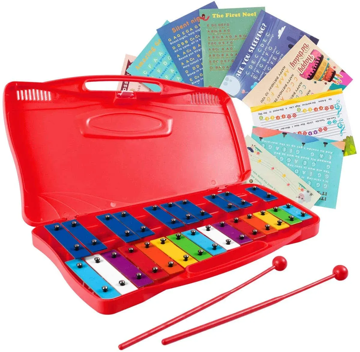 Costzon 25-Note Xylophone w/Case, 2 Child-Safe Mallets, Perfectly Tuned ...